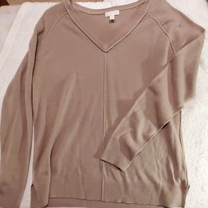 Taupe V Neck Sweater